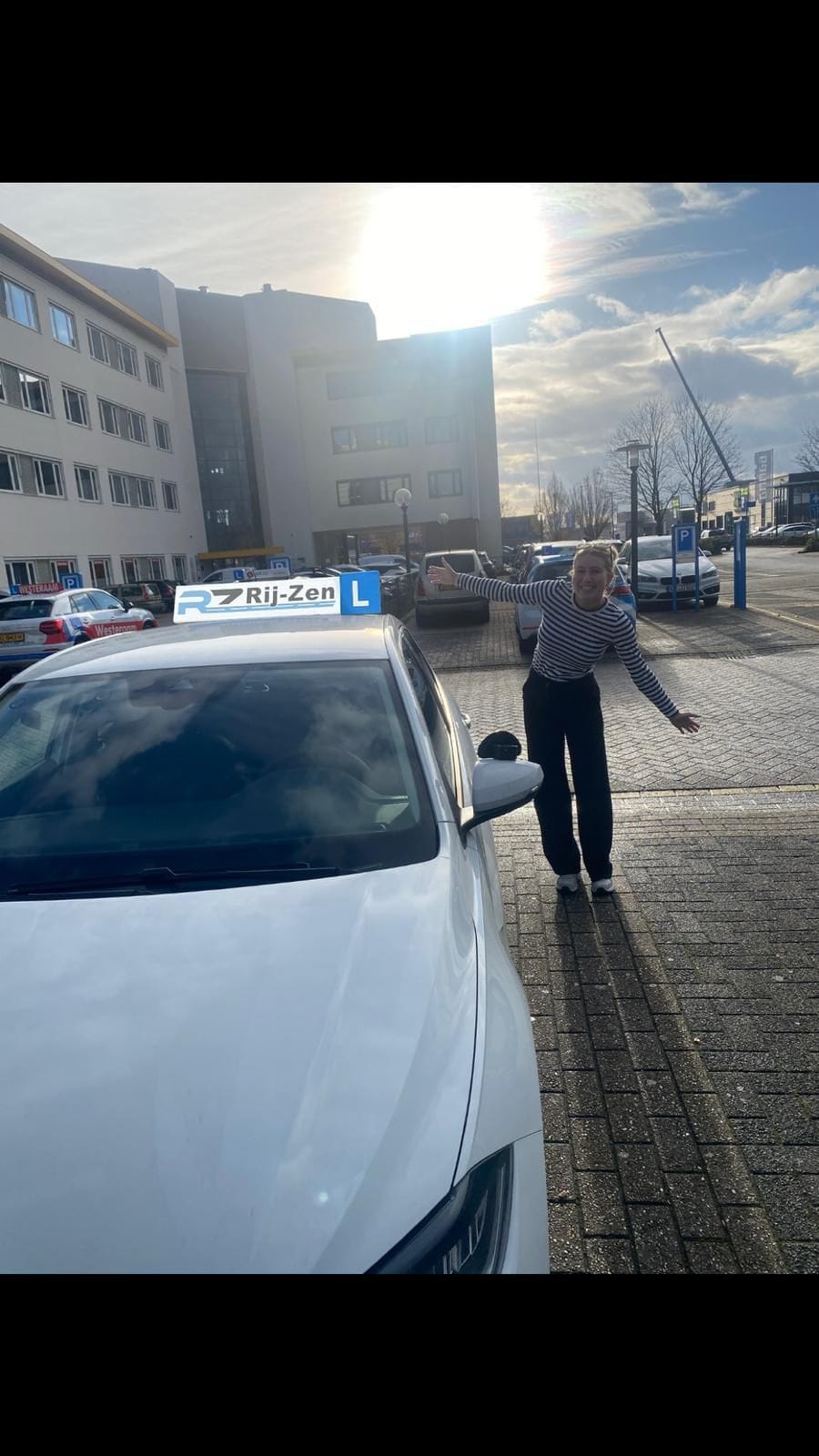 Geslaagde leerling bij Rij-Zen