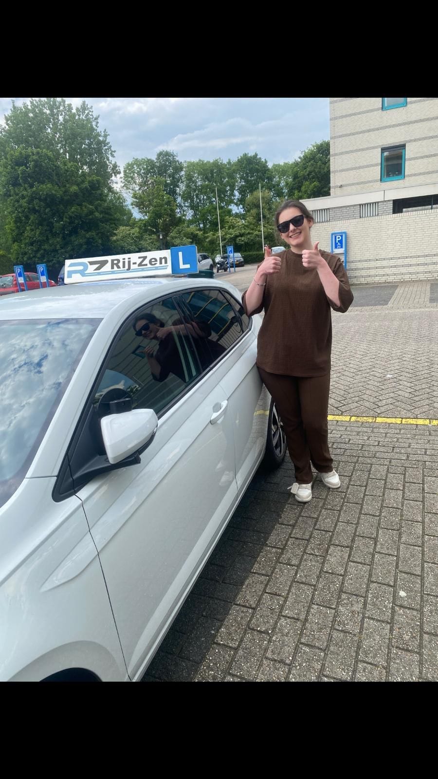 Geslaagde leerling bij Rij-Zen